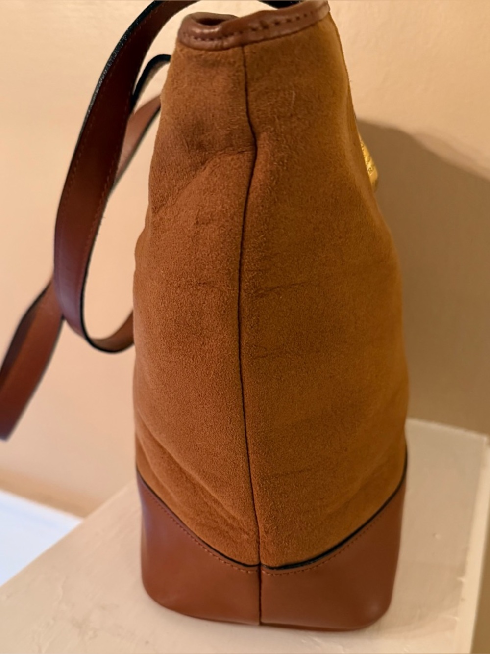 Nina Ricci  Vintage brown suede & Leather Tote Bag GUC - Picture 11 of 14